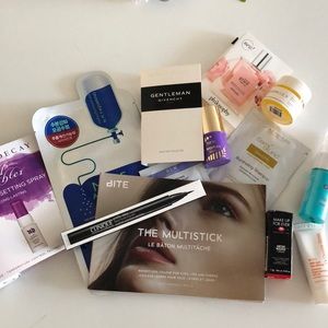 Assorted beauty samples